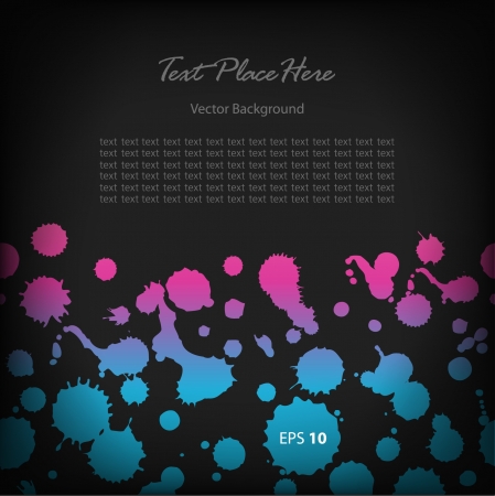 Watercolor abstract banner  Contrast glossy dotted border  Spots of water on dark background  Blots  Stainsのイラスト素材