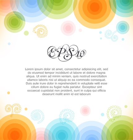 Vector multicolor background with circles  Shiny banner  Web elements for presentations, cards, web pagesのイラスト素材