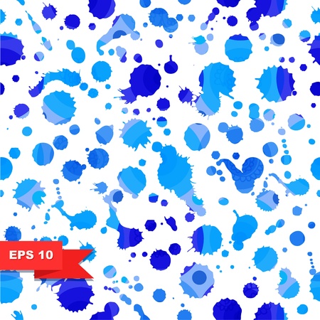 Grunge blue abstract seamless background  Dotted texture  Pattern with spots of ink  Blots  Stainsのイラスト素材