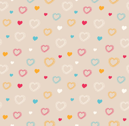 Cute seamless pattern with hearts  Decorative love texture のイラスト素材