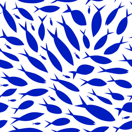 Seamless vector pattern with fishesのイラスト素材