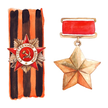 Star medal 9 May The Great Patriotic War isolated.の写真素材