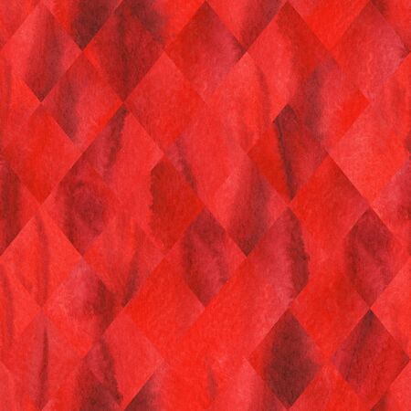 Watercolor red ruby rhombus geometric seamless pattern texture background.の写真素材