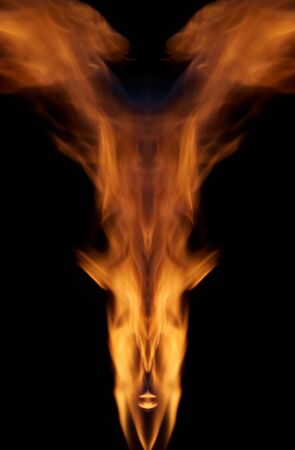 Fiery ghost - abstract image of a fireの写真素材