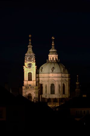 St Nikolas church, one of the most important buildings of baroque Pragueの写真素材