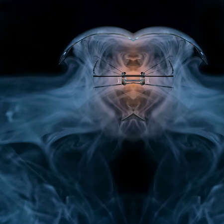 Abstract picture of the smoking bulbの写真素材