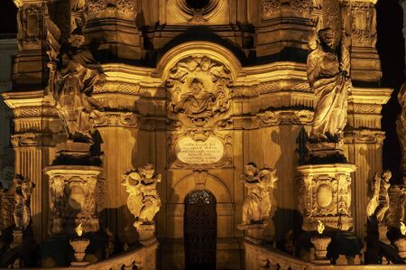 Shot of a architectural detail - plague monument with the Holy Trinity. Olomouc, Czech republic, Europe.の写真素材
