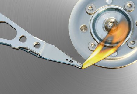 Detail of the hard disc and busbar - errorの写真素材