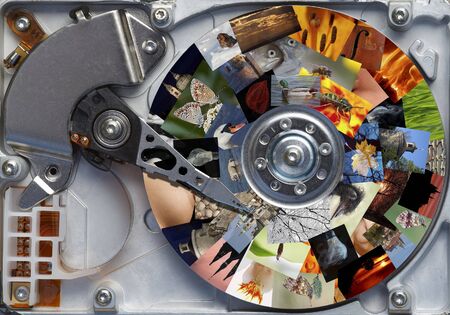 Detail of the hard disc and busbar - storage