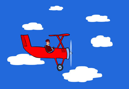 plane with pilot - vectorのイラスト素材
