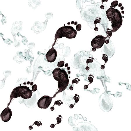 human tracks - return journeyの写真素材