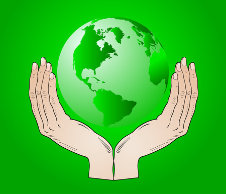 Earth in the your hands - vectorのイラスト素材