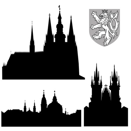 Famous monuments of Prague - vectorのイラスト素材