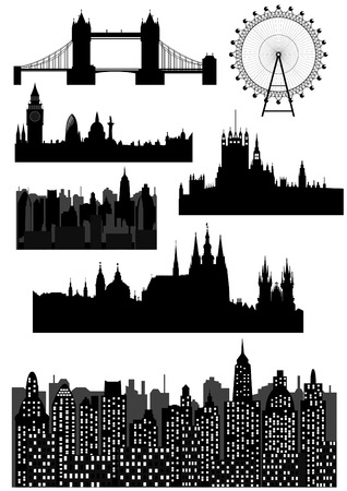 Famous architectural monuments のイラスト素材
