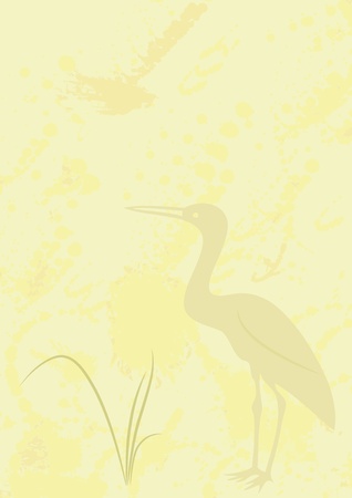 abstract background with heron - Chine styleのイラスト素材