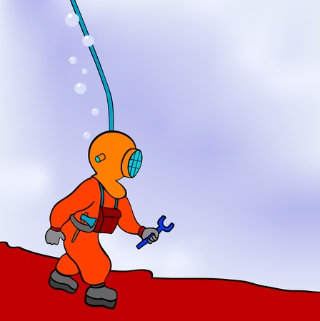 deep sea diver - repairerのイラスト素材