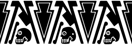 Aztec ornament - death and its cause - vectorのイラスト素材