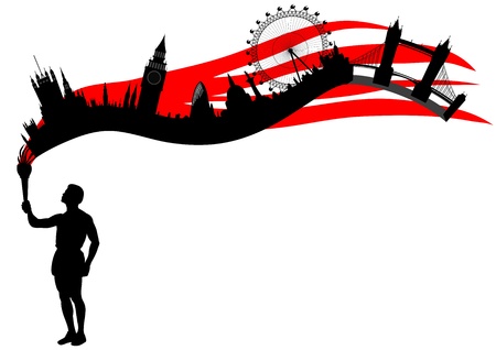 undying flame looks like London skylineのイラスト素材