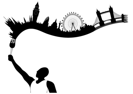 London skyline looks like undying flameのイラスト素材