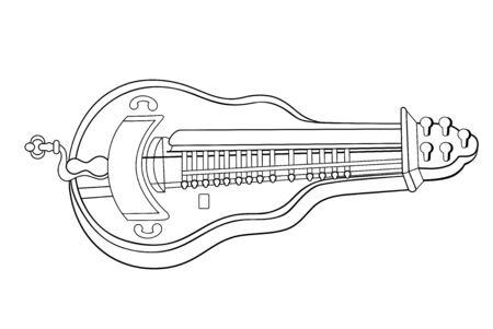 old musical instrument - hurdy-gurdy - vectorのイラスト素材