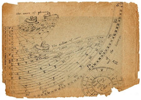 Abstract background - zodiac symbols - sun clockのeditorial素材