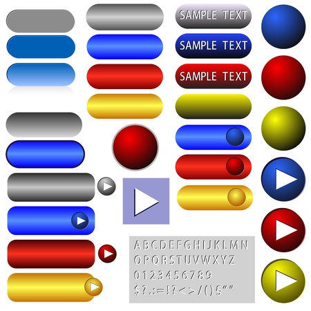 illustration of buttons for websiteのイラスト素材