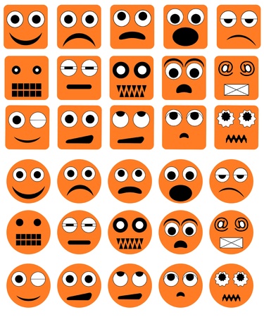 Set of the various emotion iconsのイラスト素材