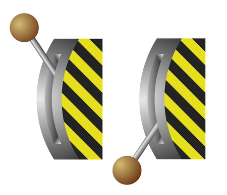 illustration of the lever switch - on-off positionのイラスト素材