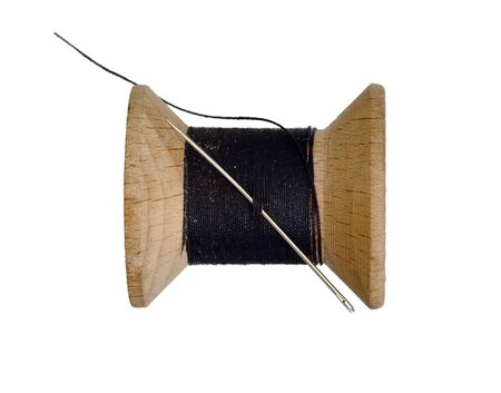 sharp needle and black thread
