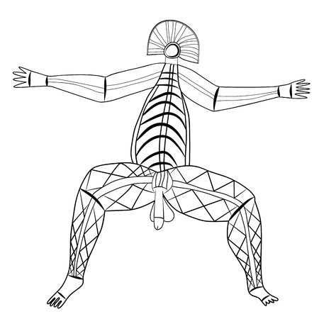  primitive figures looks like cave paintingのイラスト素材
