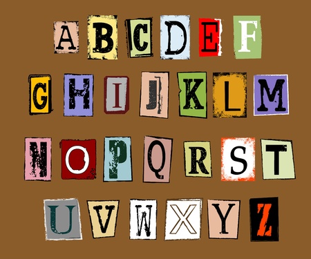 vector grunge alphabet - letters - typeのイラスト素材