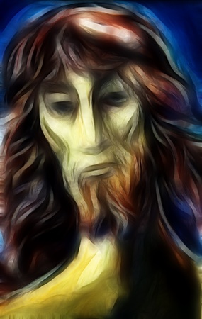 Portrait of the Jesus Christ - mixed mediaの写真素材