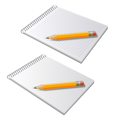 Vector notepad with pencilのイラスト素材