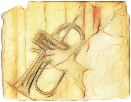 music with trumpeterの写真素材