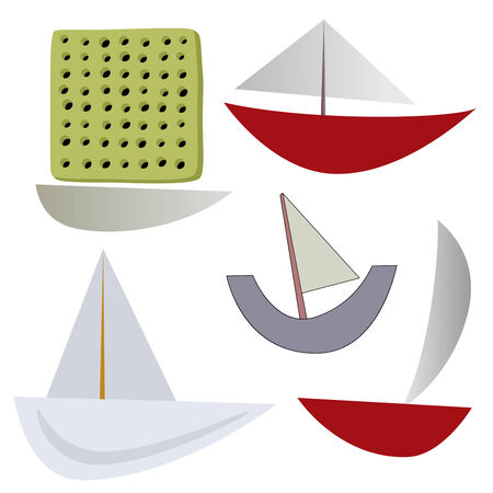 vector sailing boatのイラスト素材
