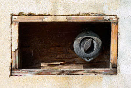 old and damaged rotating switchの写真素材