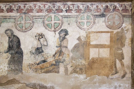Gothic wall painting in Saint Barbara church