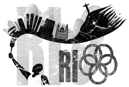 Abstract image of the Rio de Janeiro looks like undying flame in grunge styleの写真素材