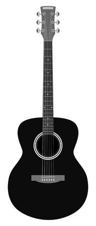 Acoustic guitar isolated on white backgroundのイラスト素材