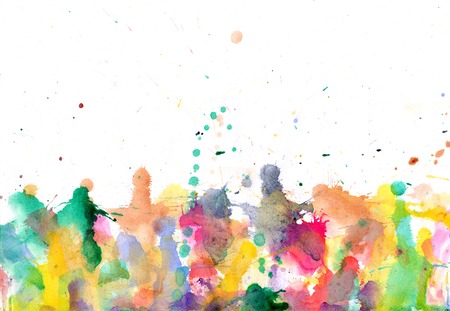 Blobs - watercolour paints splatters on paper abstract backgroundの写真素材