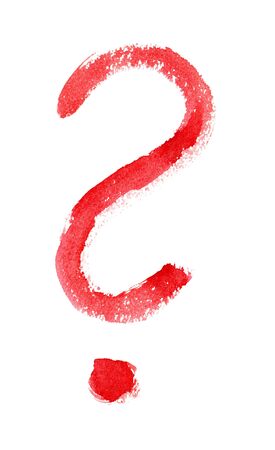 Iterrogation mark isolated on white background - hand drawnの写真素材