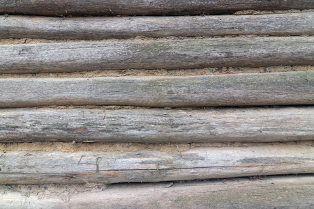 Detail of the wall of the timbered cottage - wood textureの写真素材