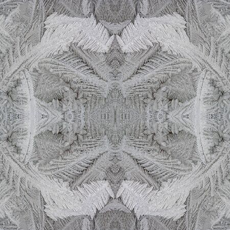 Abstract detail of the frost flower on the window
