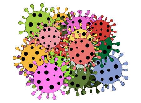 Multiplication of viruses - epidemic - abstract drawingのイラスト素材