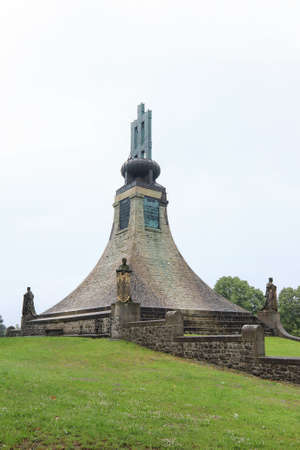Slavkov, Czech Republic, June 10, 2020: The Cairn of Peace Memorial. The Cairn of Peace Memorial is the first the memorial of peace in Europe. Historically associated with the Battle of Austerlitz in 1805 and stands on a hill about a mile south of the vilのeditorial素材