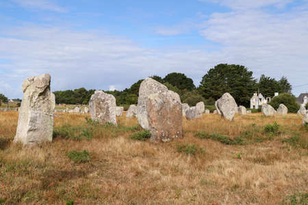 Alignments of Carnac - the largest megalithic site in the world, Carnac, Brittany, Franceの写真素材