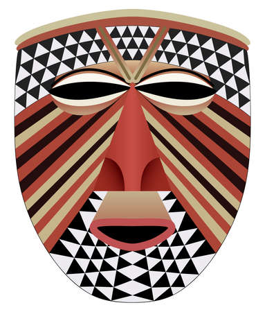 Ornate African face mask - tribal artのイラスト素材