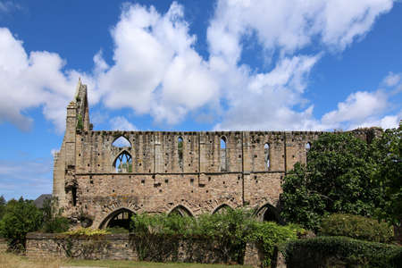 Paimpol, France, August 15, 2019: The Abbaye de Beauport, famous cloister in ruins.のeditorial素材