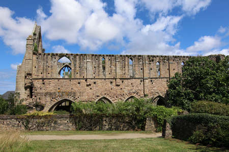 Paimpol, France, August 15, 2019: The Abbaye de Beauport, famous cloister in ruins.のeditorial素材