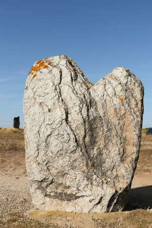 Menhir Beg Er Goalennec, Quiberon, department Morbihan in Brittany, Franceの写真素材